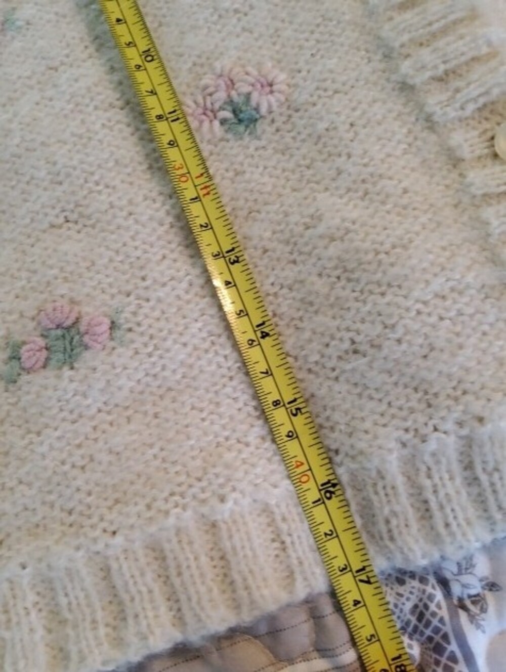 Vintage Mohair Floral Embroidary Cardigan Kenji Medium - Picture 6 of 12